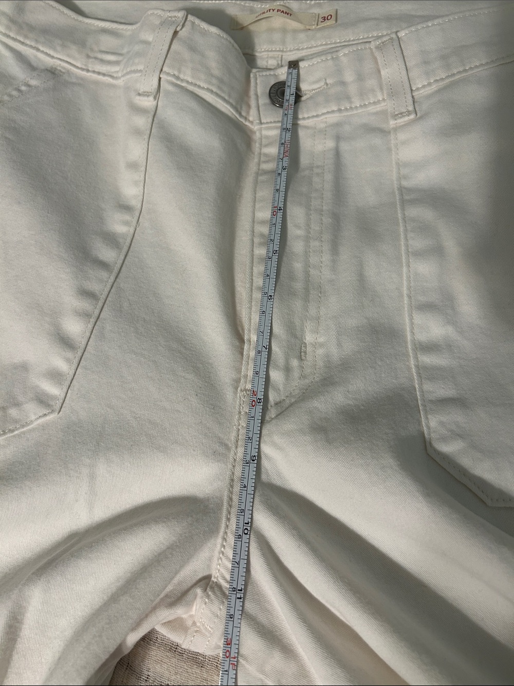 Levi's Cropped Utility Pants Women’s 30 Cream Cotton Ankle Baggy - Picture 10 of 11